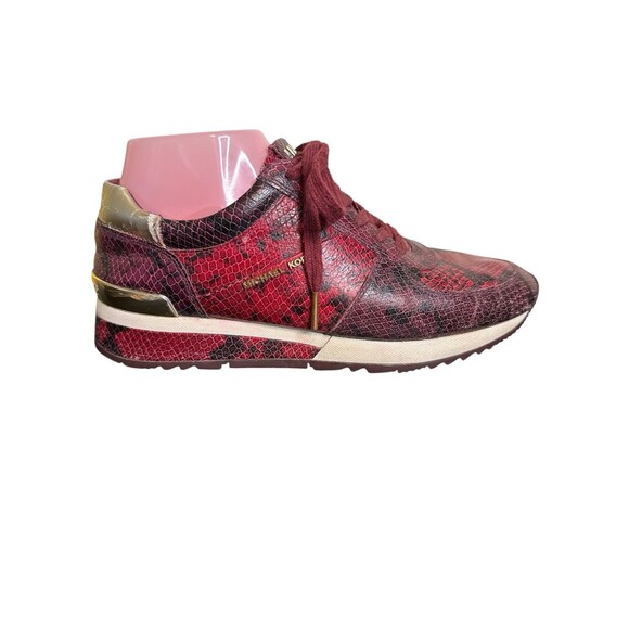 Michael Kors Burgundy and Gold Women's Sneakers - Picture 3 of 10